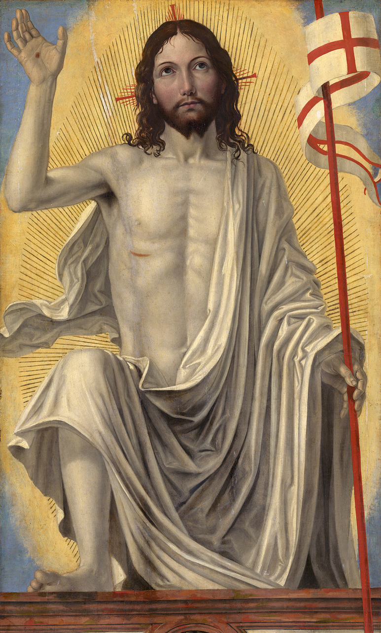 The Resurrection is depicted in "Christ Risen from the Tomb," a painting by Italian Renaissance artist Bergognone. The artwork is from the Samuel H. Kress Collection at the National Gallery of Art in Washington. Easter, the feast of the Resurrection, is April 8 in the Latin-rite church this year. (CNS photo/courtesy of the National Gallery of Art) (March 27, 2012)