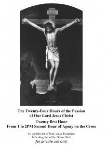 Twenty first Hour From 1 to 2PM Second Hour of Agony on the Cross